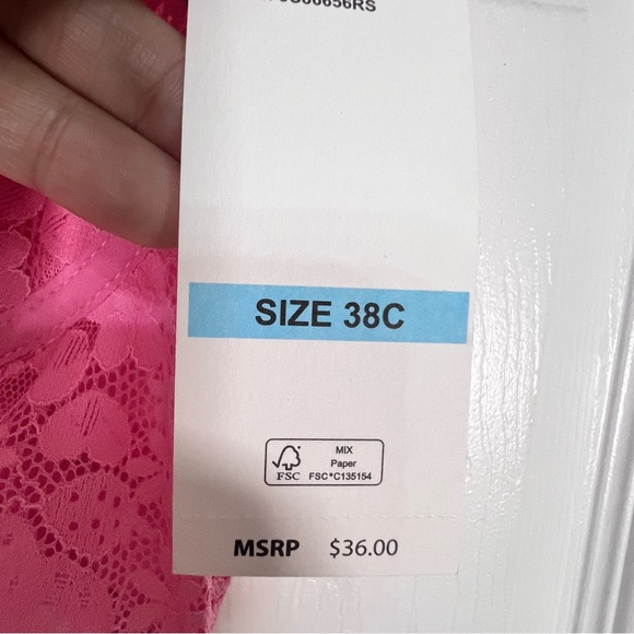 Jessica Simpson Coquette Elegant Pink Lace Bralette 38C - Picture 5 of 10